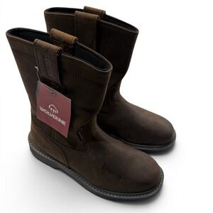 Wolverine Floorhand Waterproof 10" Wellington Boots Mens 7.5 New Brown